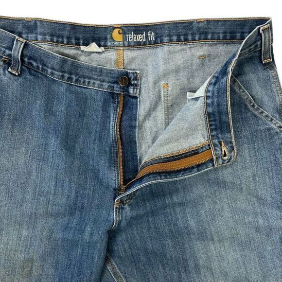 Carhartt Jeans Men Size 40x32 Blue Carpenter Denim Dungaree Fit Pockets Vintage - Picture 4 of 12